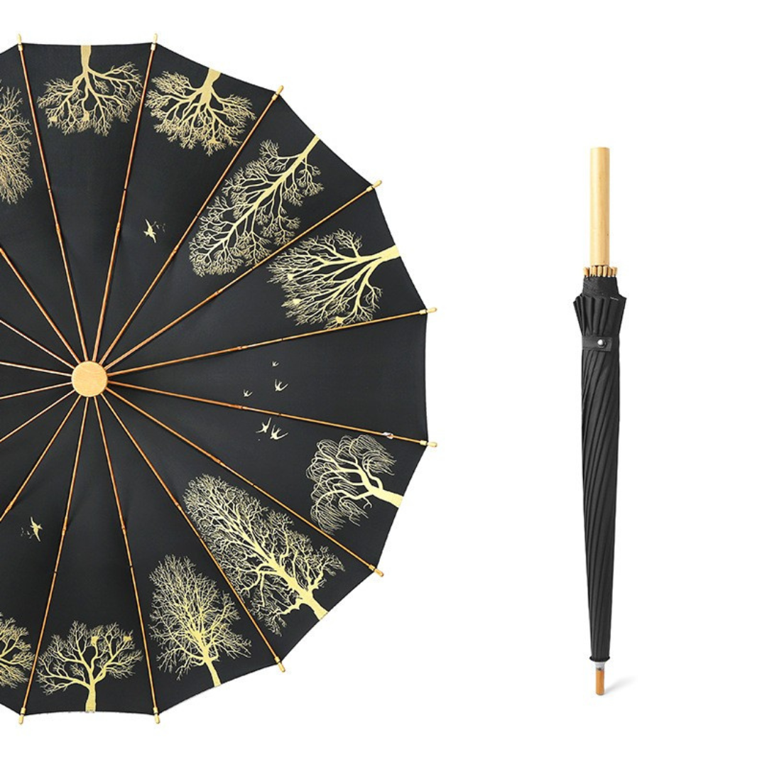 Japanese style strong windproof 16 ribs umbrella