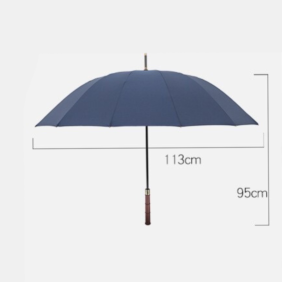 PAING UMBRELLA LONDON - Large Luxury Business 16 Ribs Umbrella with Comfortable Wooden Handle