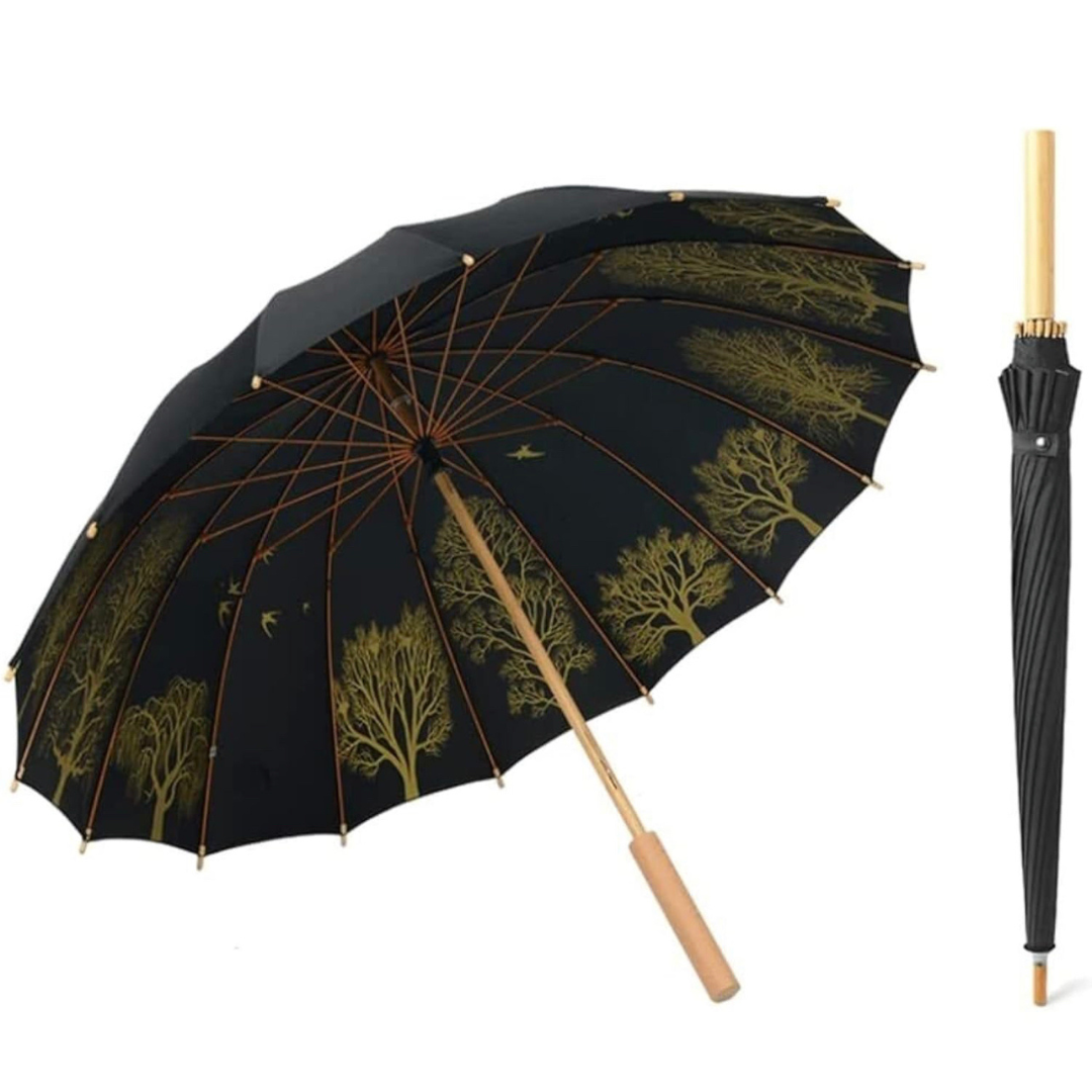 Japanese style strong windproof 16 ribs umbrella