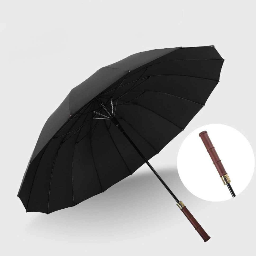 PAING UMBRELLA LONDON - Large Luxury Business 16 Ribs Umbrella with Comfortable Wooden Handle