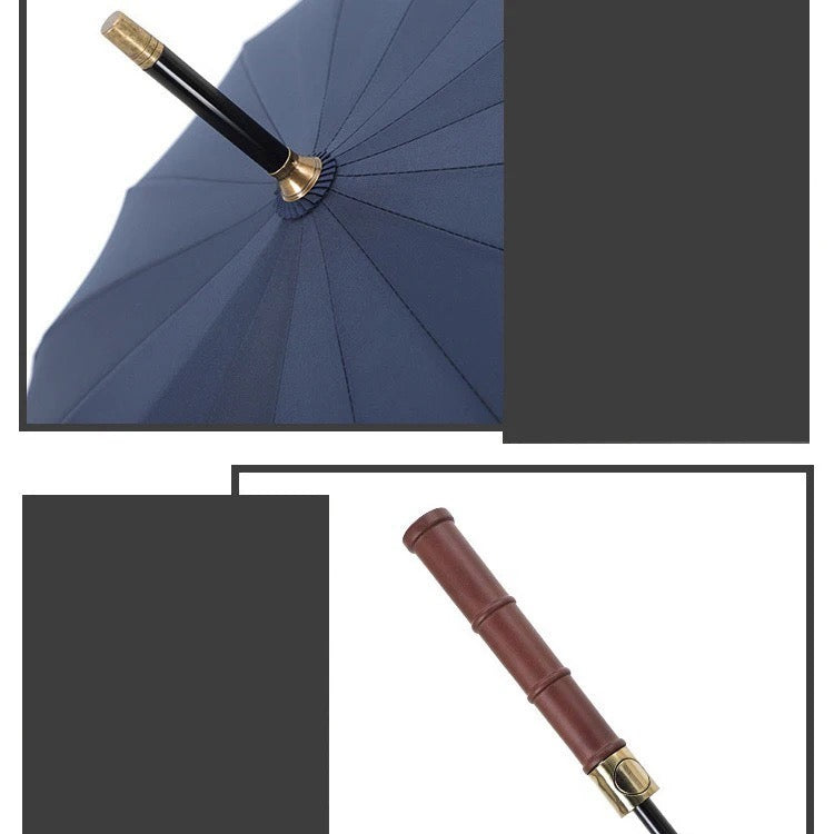 PAING UMBRELLA LONDON - Large Luxury Business 16 Ribs Umbrella with Comfortable Wooden Handle